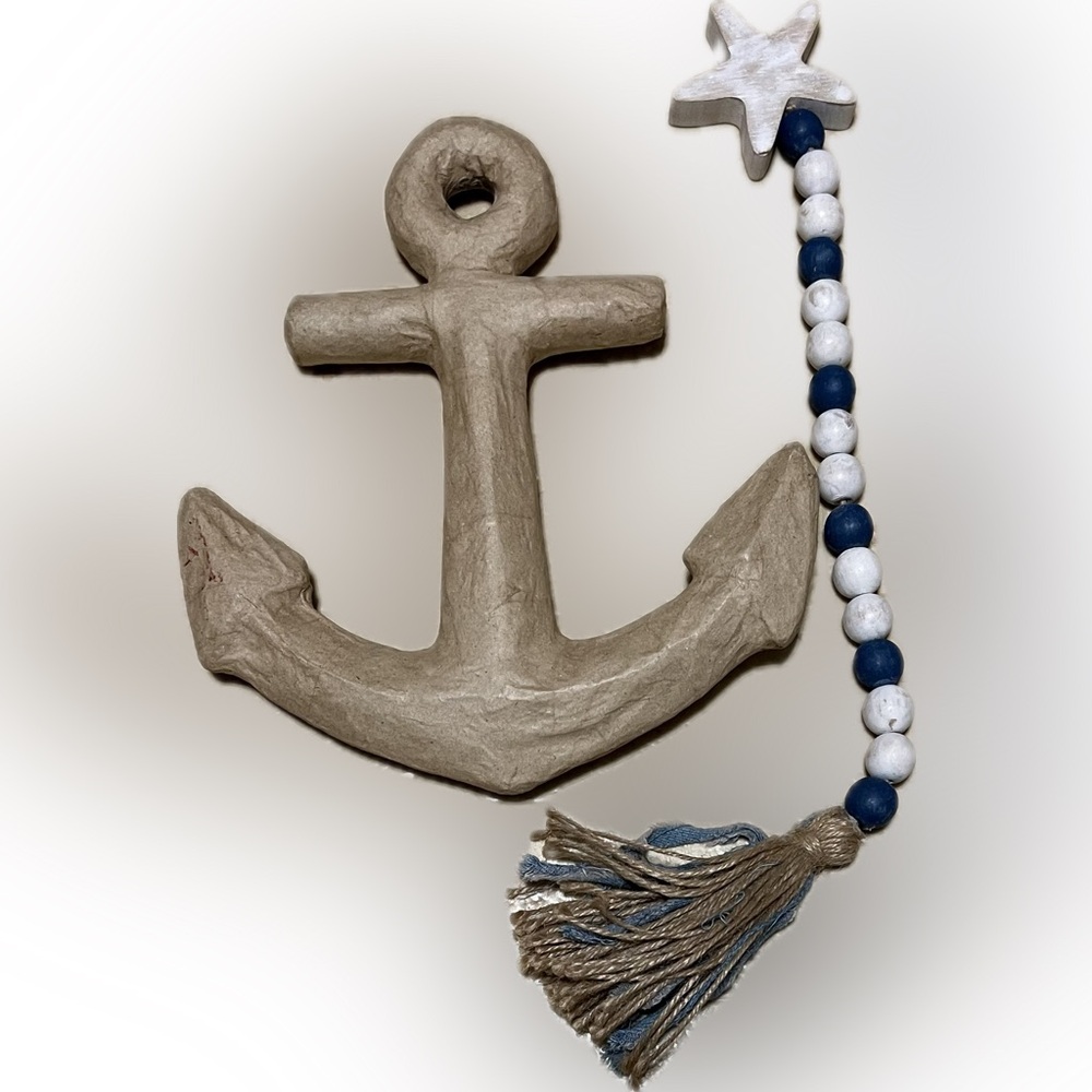 Wreath Making Craft Anchor Wooden Bead Garland Nautical Craft Ocean Sea